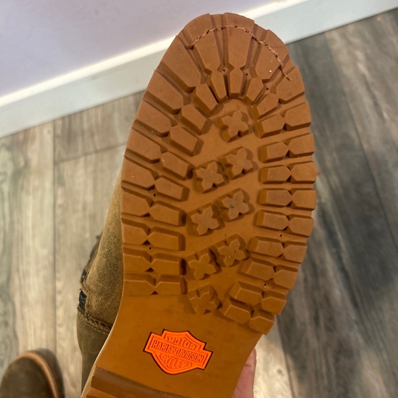 HARLEY-DAVIDSON Brown Leather Dorland Zip Motorcycle Full Back-Lace Up Boots 9.5 - Picture 16 of 16